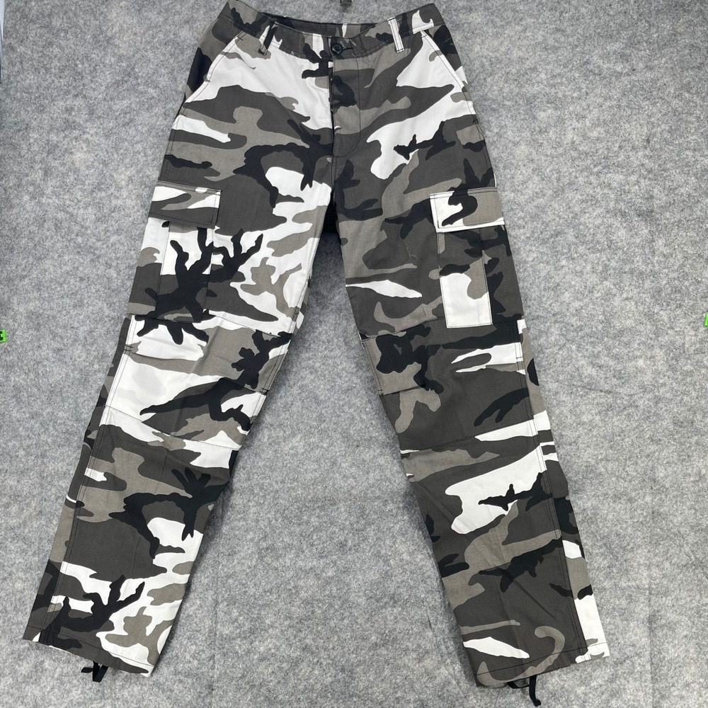 Rothco Urban BDU Cargo Pants Mens Medium Black White City Snow Camo Tactical